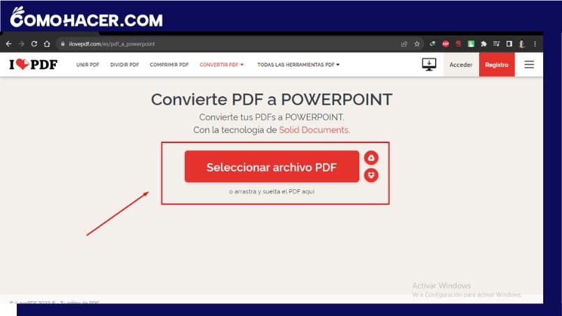 Proceso para convertir un archivo PDF a PowerPoint