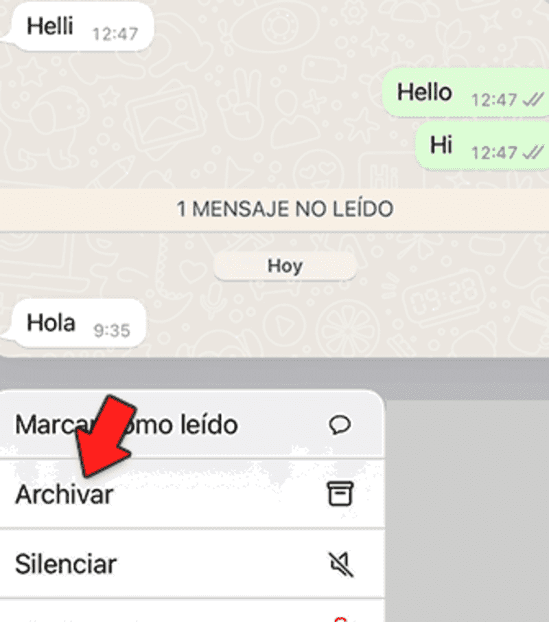 Chats archivados en WhatsApp iPhone
